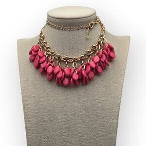 Pink Bead Vintage Y2K Gold Chain Statement Necklace+